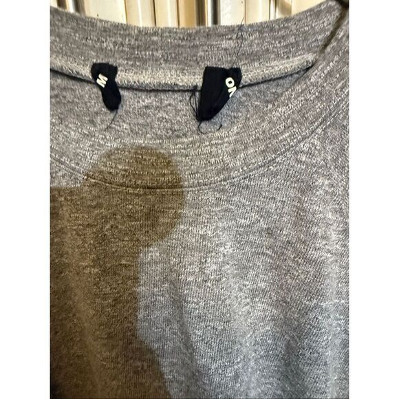 Monrow Women's Crew Neck Original Fleece Vintage Raglan Pullover Gray Medium - Picture 4 of 7